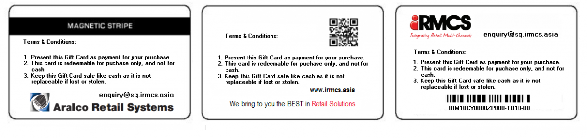 Back view of Gift Card - Beside magnetic stripe, bar code can be applied for gift card number. Back view of Gift Card. Beside magnetic stripe, bar code can be applied for gift card number.